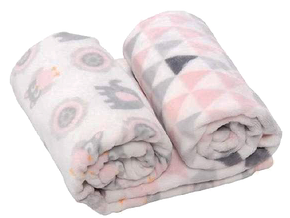 KIKKA BOO Ćebence za bebe GIFT SET CORAL FLEECE Pink Owls 31103020037