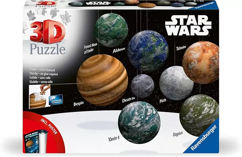 3D Puzzle Planete Star Wars galaksije 531 deo Ravensburger 11577