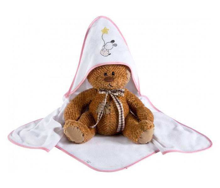 KLUPS Peškir za bebe 100 x 100 cm CHOO CHOO PINK K087T