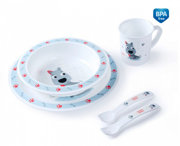 CANPOL Bebi set za hranjenje 4/401 DOG plava