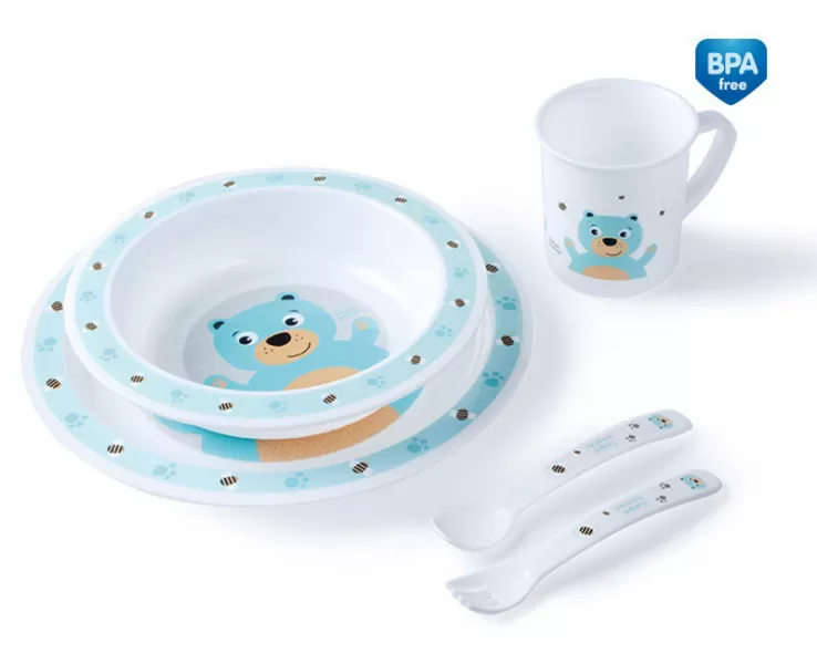 CANPOL Bebi set za hranjenje 4/401 BEAR tirkiz