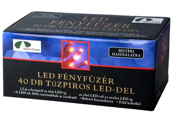 Novogodišnje LED lampice 40kom. 3.9m Crvene