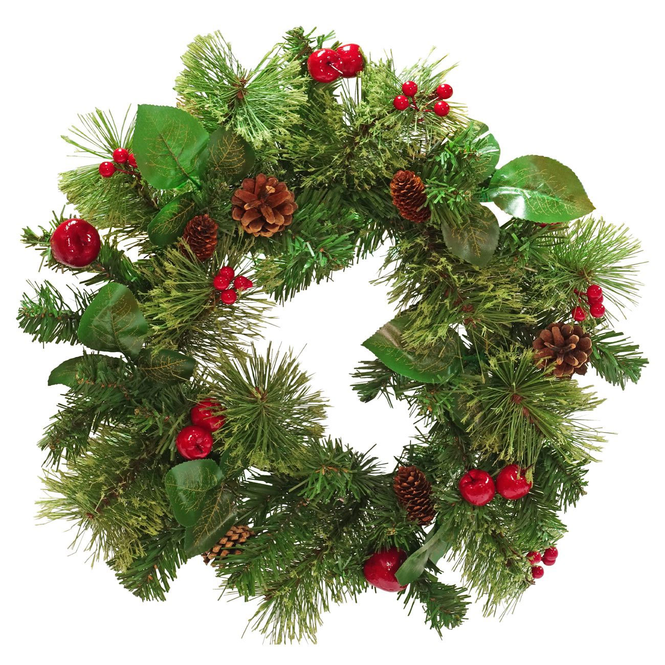 Ukras za vrata - božićni venac 30 cm crveni