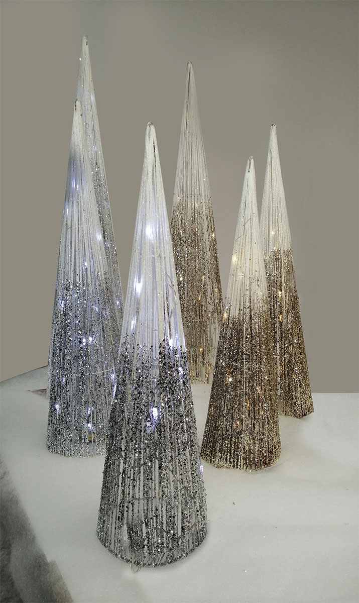 Svetleća LED Srebrna Kupa 60 cm Shiny Cone