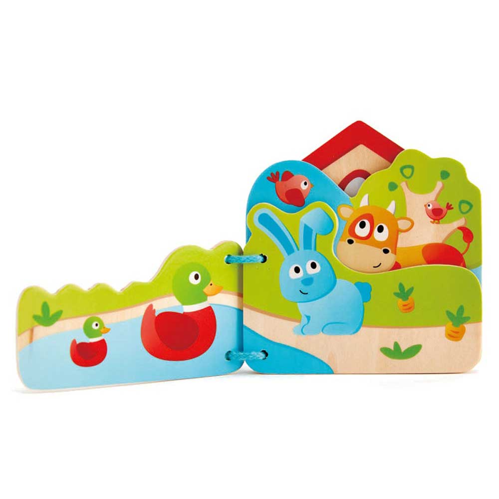 Drvena igračka - knjiga za bebe Farma životinja 