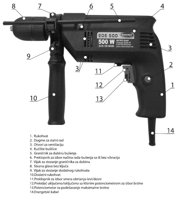 Vibraciona bušilica EDE500 120100050