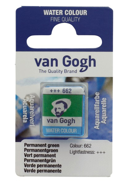 TALENS Van Gogh Water Colour Pan - Akvarel boja u panu PERMANENTNO ZELENA 2x13g  687662