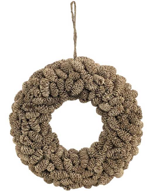 Novogodišnji dekorativni venac sa šišarkama 27cm