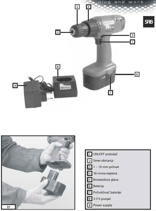 Aku bušilica CD18 sa dve baterije 120300020
