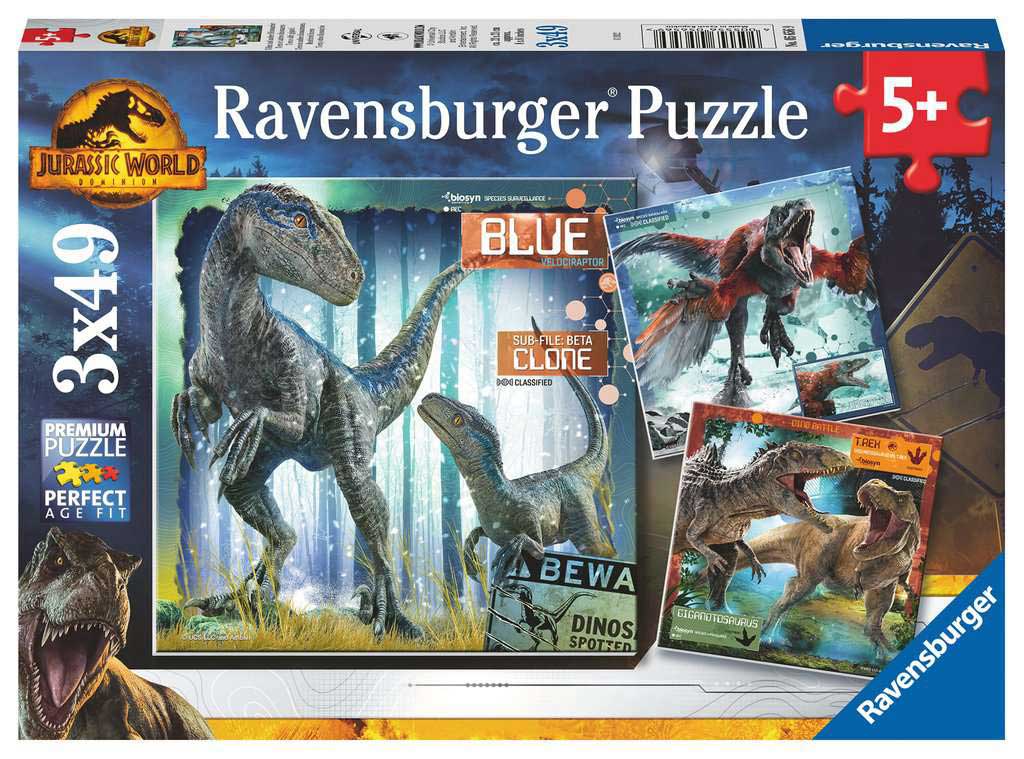Puzzle slagalice za decu 3x49 delova Dinosaurusi dominiraju Ravensburger 05656