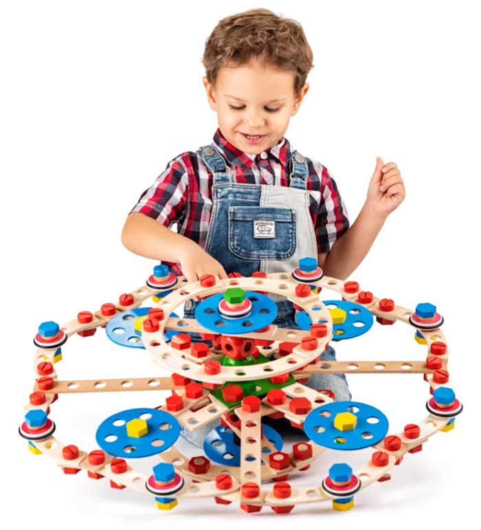 WOODY Drveni set sa alatom 340 delova Inženjer 90893