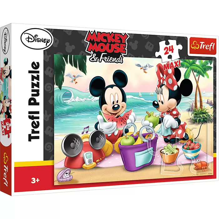Trefl Maxi puzzle Mickey i Minnie Piknik na plaži 24 dela