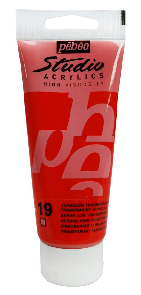 PEBEO Studio Acrylics High Viscosity - Akrilna boja - Transparent Vermilion 19 - 100ml 661019