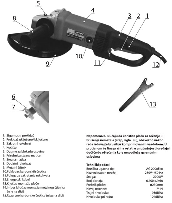 Brusilica ugaona AG2000 Eco 120400090