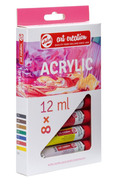 TALENS Art Creation Acrylic Colour Tube - Set - Akrilne boje 8x12ml 699001