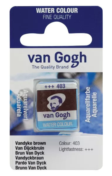 TALENS Van Gogh Water Colour Pan - Akvarel boja u panu VANDAJK BRAON 13g 2 komada 687403