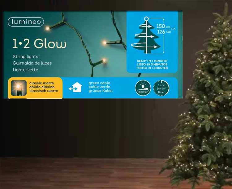 Lumineo Novogodišnje stepenaste LED lampice 1-2-glow basic 126 LED