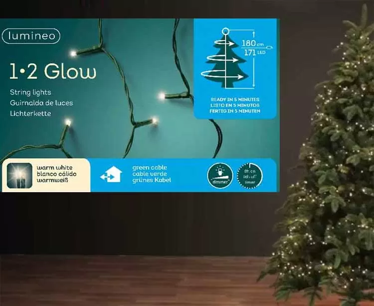 Lumineo Novogodišnje stepenaste LED lampice 1-2-glow basic 6 nivoa 171 LED 49.5461