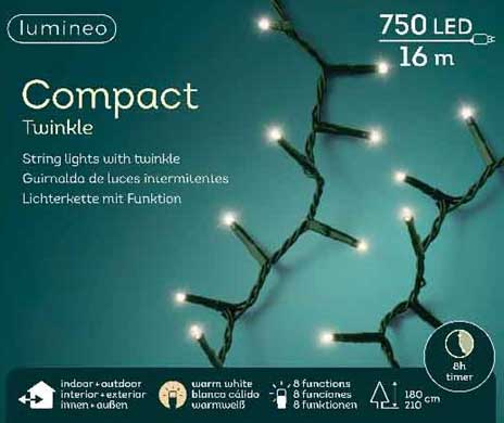 Lumineo Novogodišnje LED lampice za spoljnu i unutrašnju upotrebu 750 LED 16m 49.5351
