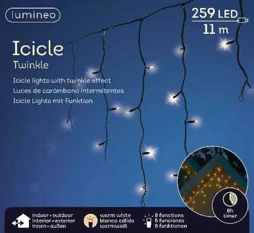 Lumineo Novogodišnje LED lampice za spoljnu i unutrašnju upotrebu Ledenice 11m 49.4831