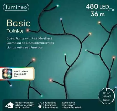 Lumineo Novogodišnje lampice za spoljnu i unutrašnju upotrebu Multicolor 36m 480 LED 49.4187