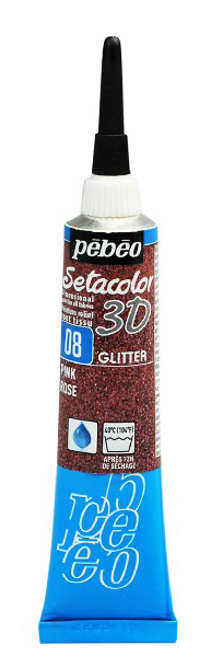 PEBEO Setacolor 3D - Glitter Effect - Reljefna boja za tekstil Pink 20ml 664655