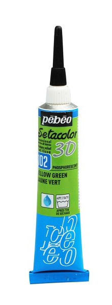 PEBEO Setacolor 3D - Phosphorescent - Reljefna boja za tekstil Yellow Green 20ml 664678