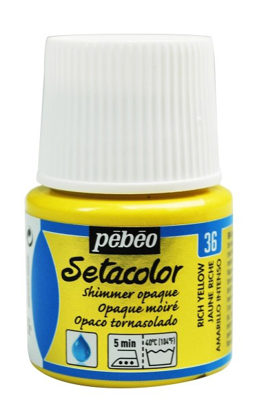 PEBEO Setacolor - Shimmer Opaque - Pokrivna boja za tekstil 45ml RICH YELLOW 664750