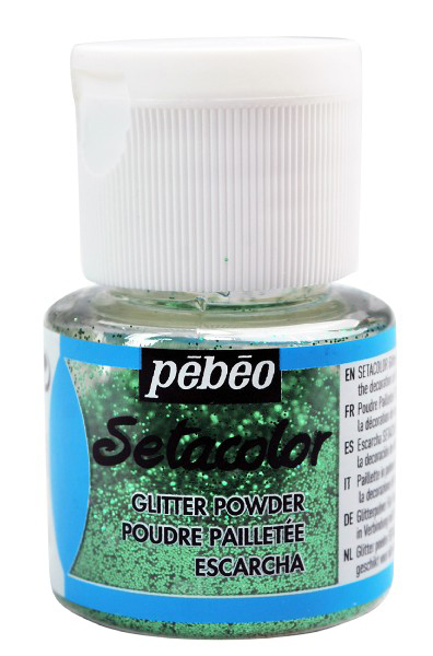 PEBEO Setacolor - Glitter Powder - Šljokice 10gr ZELENA 664952 - Image 1