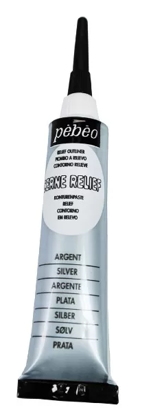 PEBEO Vitrail Cerne Relief - Kontur pasta SREBRNA 20ml 664466