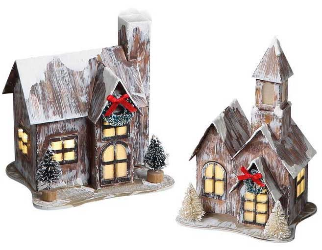 Novogodišnja svetleća dekoracija Dve kućice 658727 658734