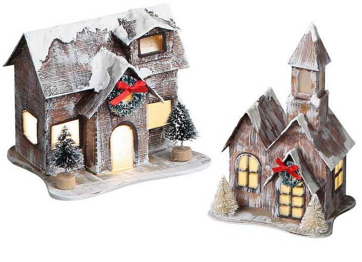 Novogodišnja svetleća dekoracija Dve kućice 658731 658734