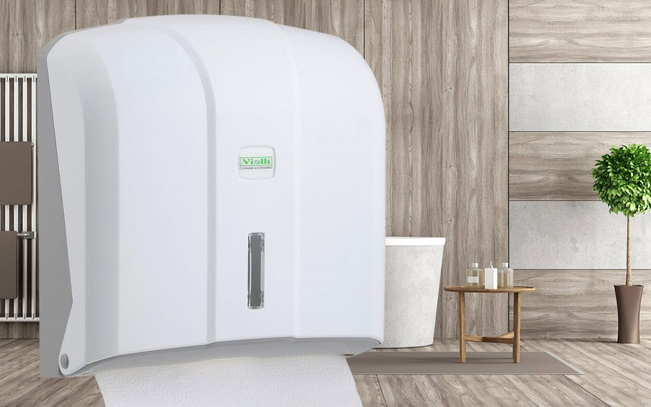 Držač C-V papirnih ubrusa u listićima - beli K4 Vialli, 400 listova