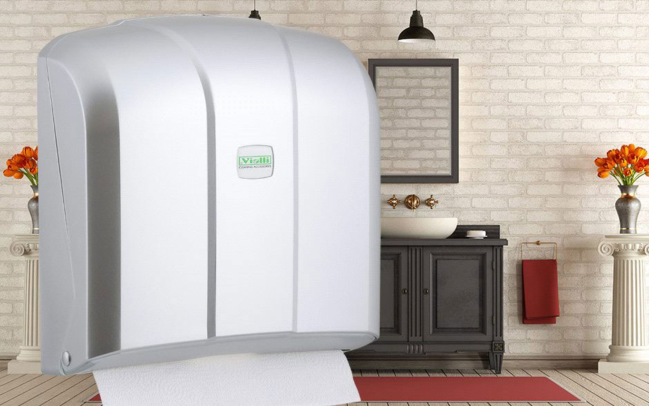 Držač C-V papirnih ubrusa u listićima - metalik K4M Vialli, 400 listova