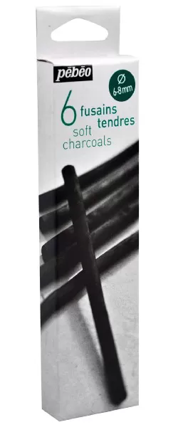 PEBEO Prirodni ugljen za crtanje - mekani 6kom 661861