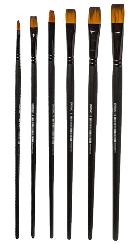 POP BRUSH 300 - Četkice flah - crne 6 kom. br.2-12