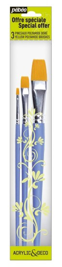 PEBEO Brushes - Set četkica flah - polyamid 3kom. 670204