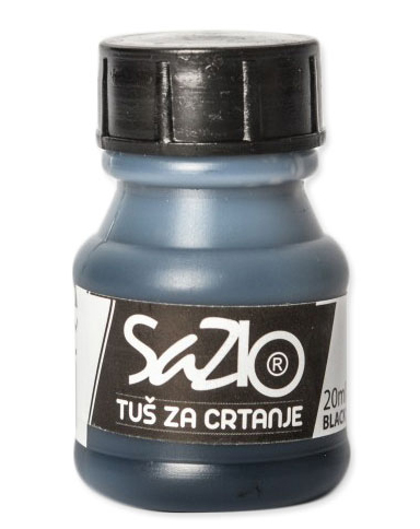 SAZIO Tuš za crtanje - crni 400gr 400100