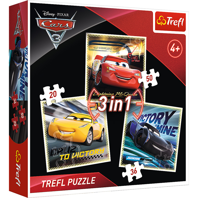 Trefl puzzle 3-u-1 Cars 3 slagalice