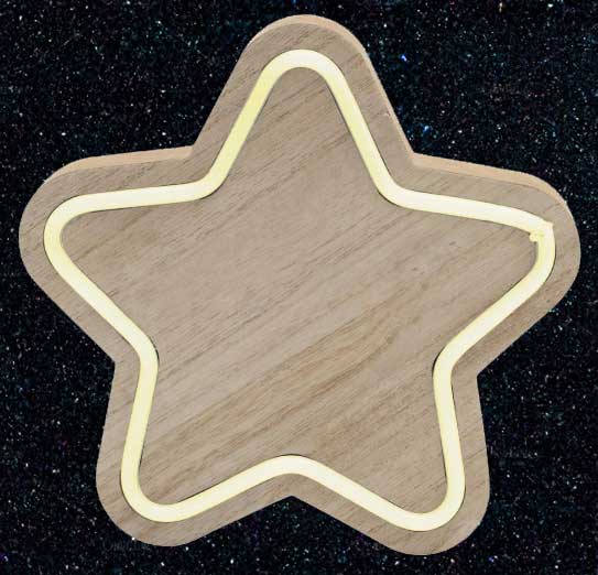 Drvena svetleća stona dekoracija Zvezda KAD27