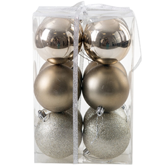 Ukrasi za jelku - kugle 8 cm 12 komada srebrna boja