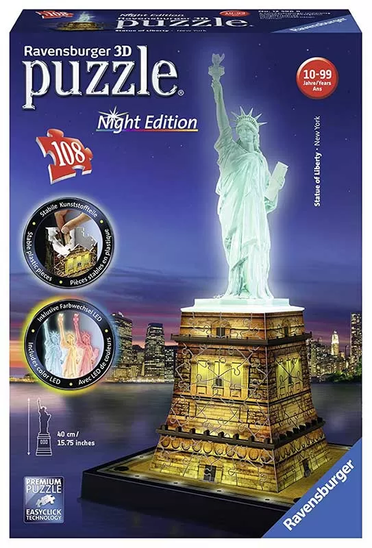 Ravensburger 3D Puzle - Statua slobode sa osvetljenjem 12596