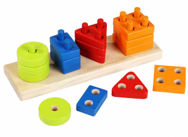 Cubika Drveni geometrijski oblici za ređanje 13807