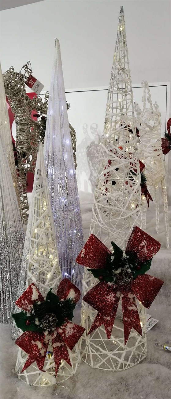 Dve svetleće ukrasne kupe Shiny Cone 80 i 45cm