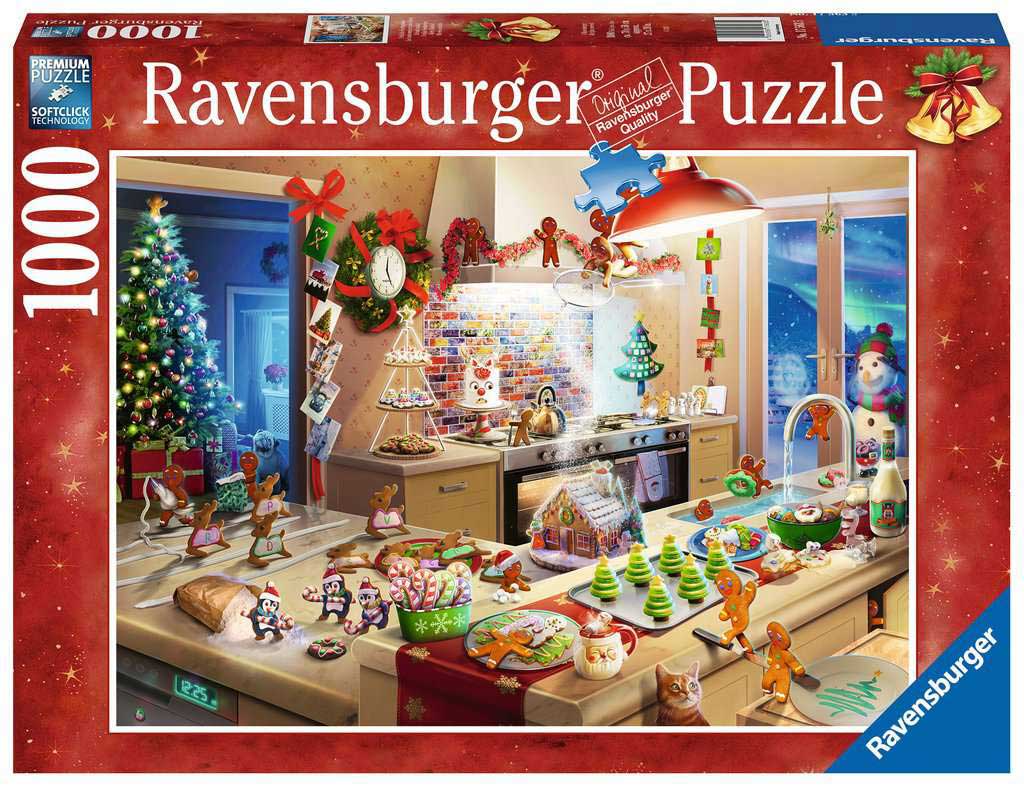 Puzzle 1000 delova Vragolije u božićnoj kuhinji Ravensburger 17563