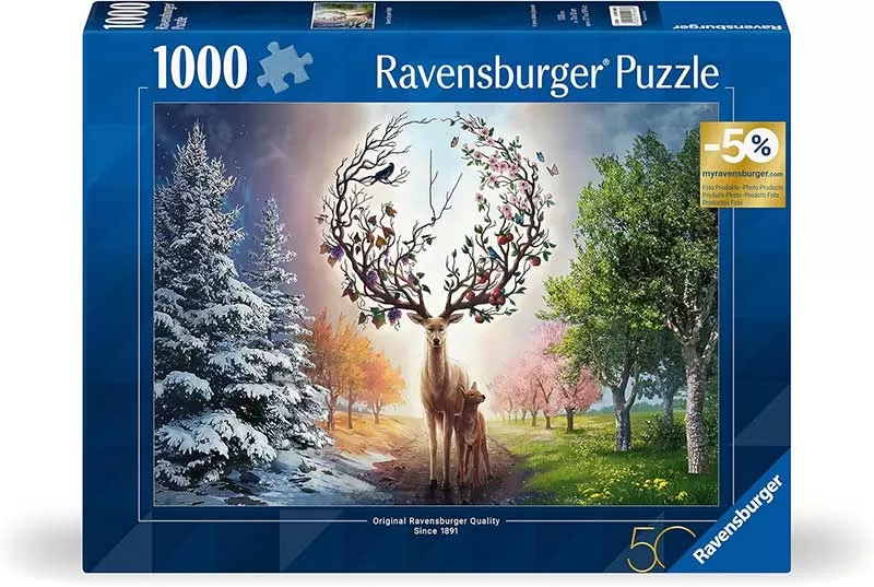 Puzzle slagalica 1000 delova Jelen Zima i leto Ravensburger 12001088