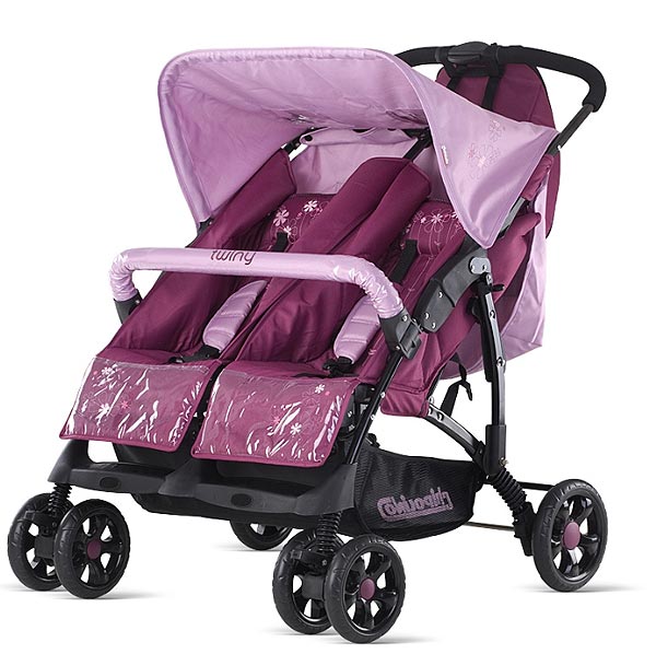 Chipolino kolica za blizance Twiny bordo