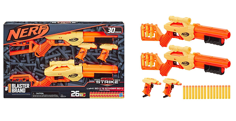 NERF Oružje sa municijom Set Alpha Strike Lynx SD-1 i Stinger SD-1 Blasteri 30 delova E7579