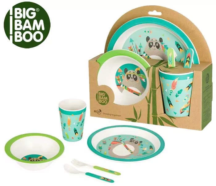 BigBamBoo Dečiji set za jelo Panda Indijanac