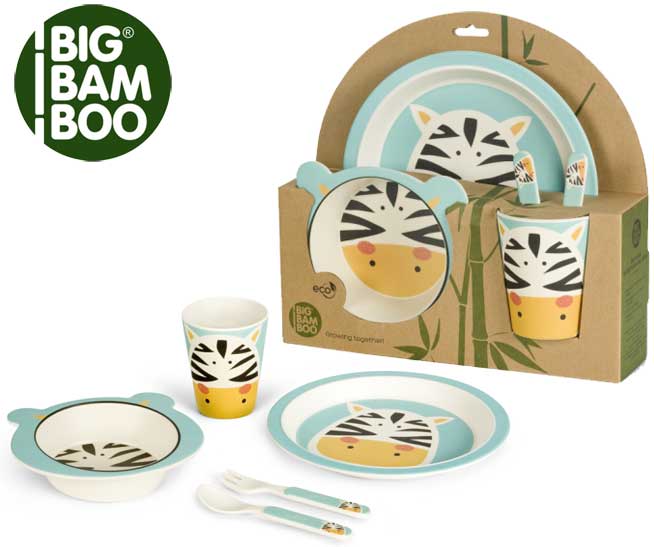 BigBamBoo Dečiji set za jelo Zebra 5 delova